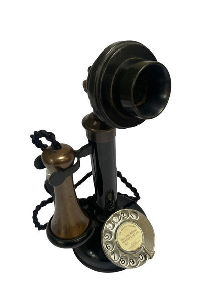 Antique 1900/1910's Black and Bronze English GPO Candlestick Telephone