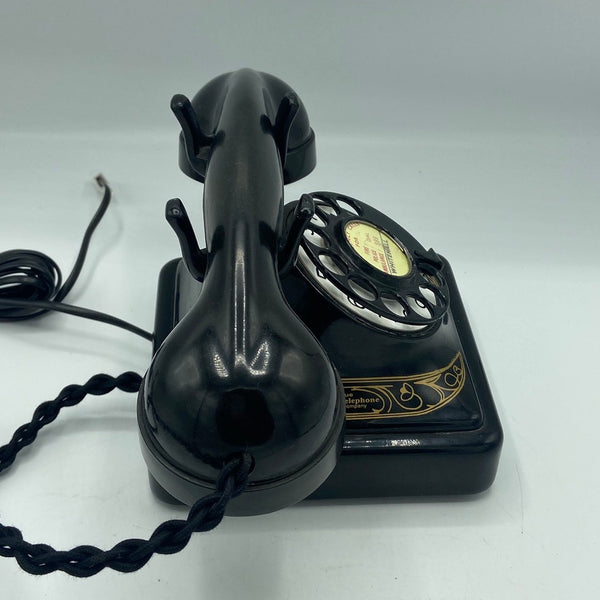 Antique 1950's Black Belgium Bell Gurder Telephone