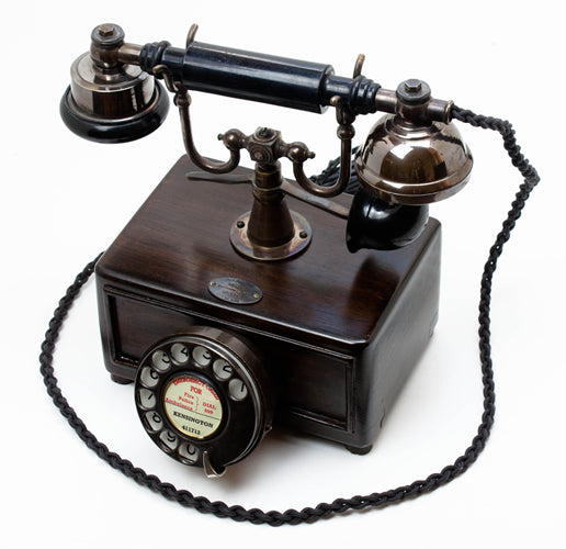 Black Square Box 1930's Style Cradle Telephone