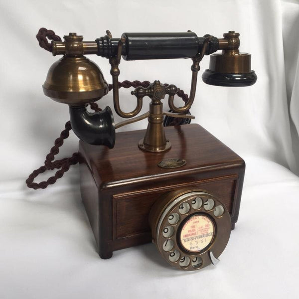 Bronze Square Box 1930s Style Cradle Telephone