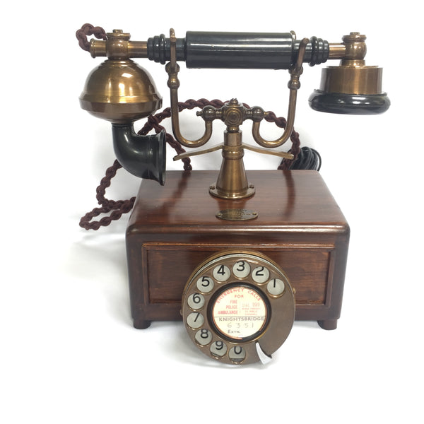 Bronze Square Box 1930s Style Cradle Telephone