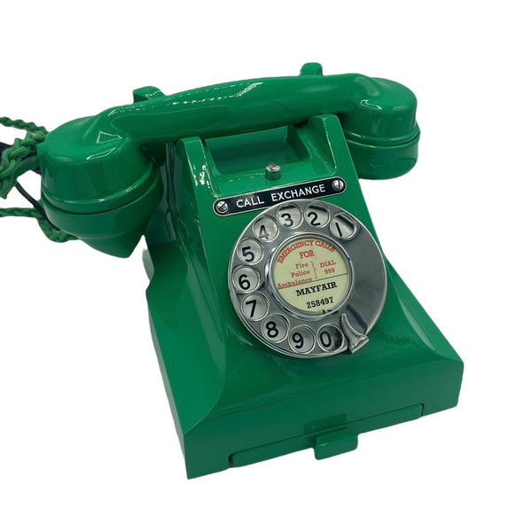 Antique 1940's British GPO Call Exchange #300 Series Lime Green  Bakelite Telephone