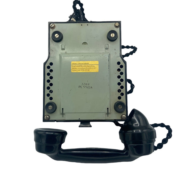 1940's English GPO ( General Post Office ) Black Bakelite #300 Series Desk Telephone Bell On/Off with a Tray