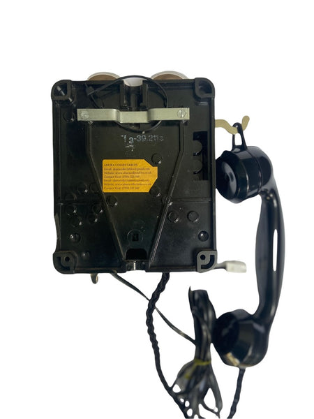 1950's Antique Black Swiss Wall Bakelite Telephone