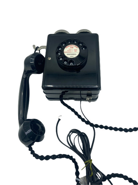 1950's Antique Black Swiss Wall Bakelite Telephone