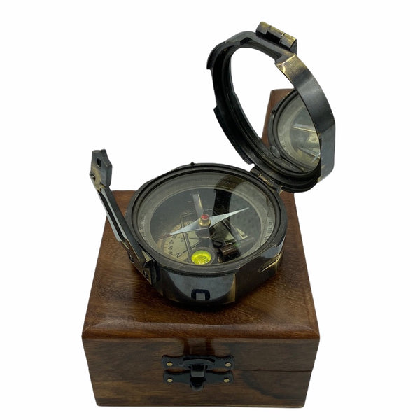 Black 3" Brunton Pocket Transit Surveying or Geology Compass in a box