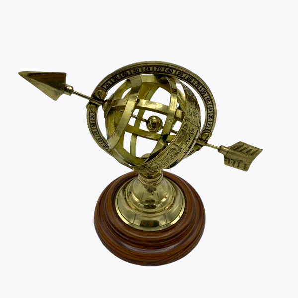 Brass 5" Celestial Spherical Astrolabe or Armillary Sphere with Arrow