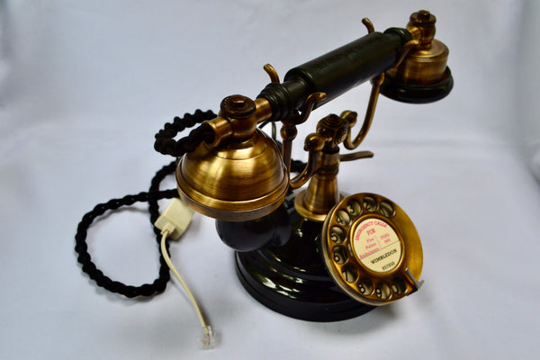 Brushed & Black 1930's style  Cradle Telephone
