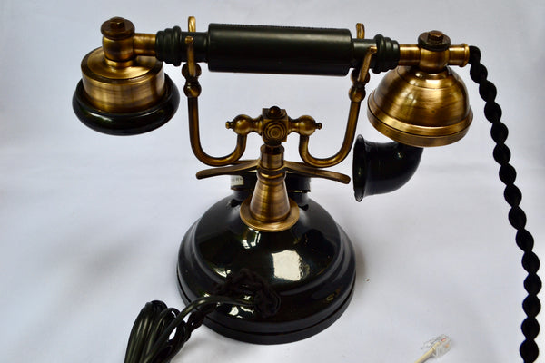 Brushed & Black 1930's style  Cradle Telephone
