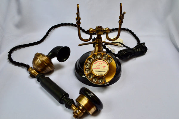 Brushed & Black 1930's style  Cradle Telephone