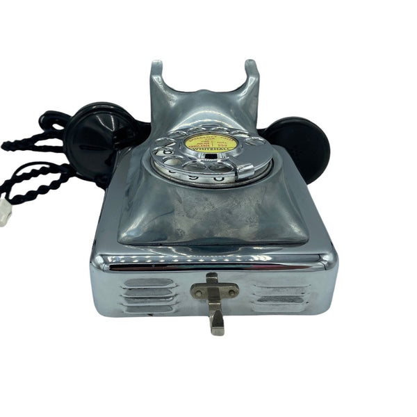 Antique 1950's Chrome Belgium Bell Wall Telephone