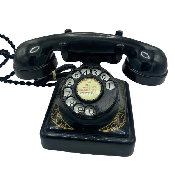 Antique 1950's Black Belgium Bell Gurder Telephone