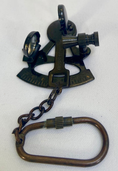 Ship's Sextant Key Ring ( Brass, Bronze & Black )