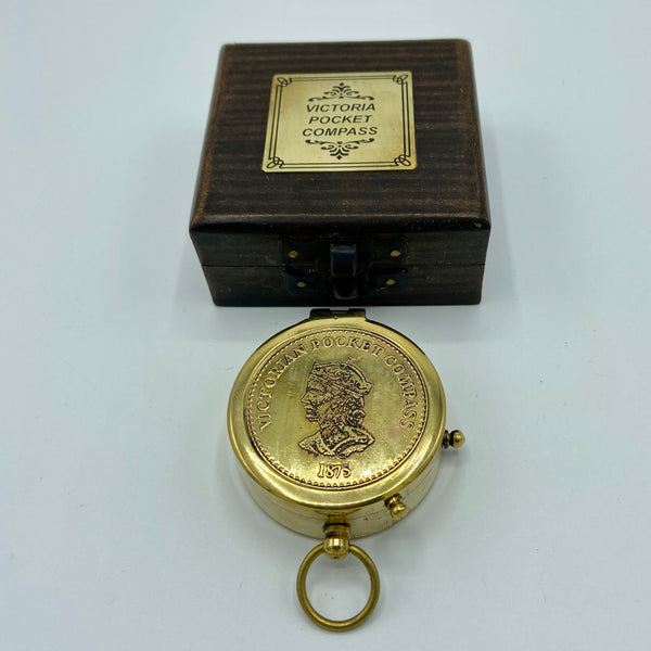Brass 2.5 " Victoria Compass in a special wood box