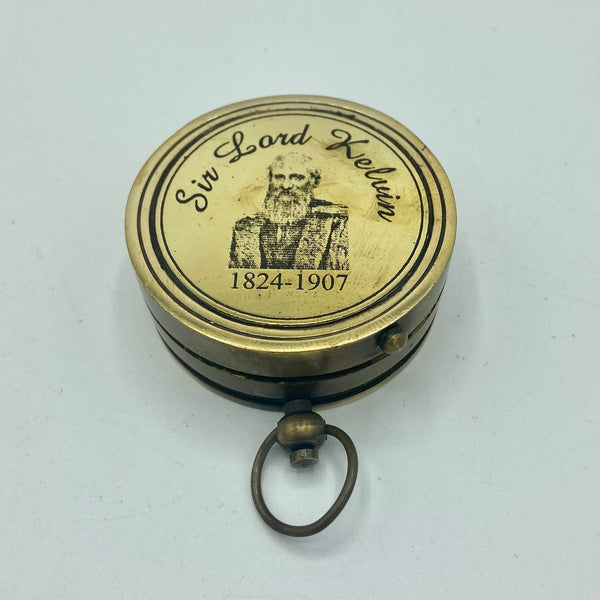 Brass 2" String Compass Sundial in a wood box