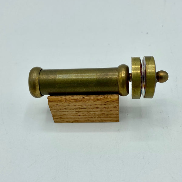 Brass Mini Wheel Kaleidoscope on a wooden stand ( Light or Dark )