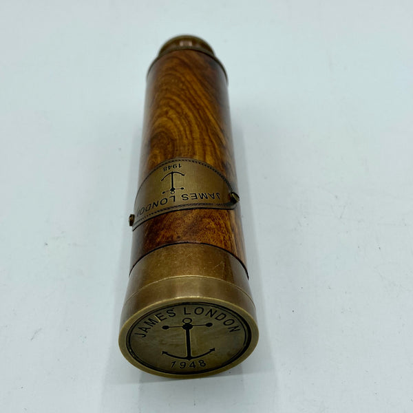 13" Bronze and Wood James 2 Draw Telescope in a wood box