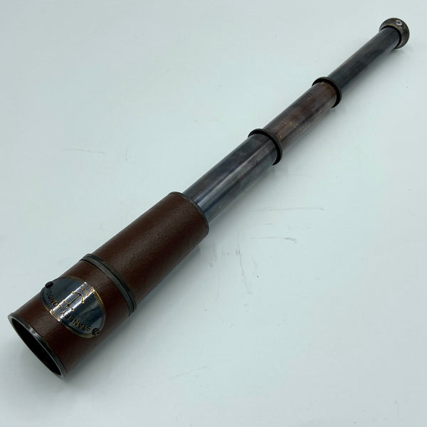 15" Black Leather Stanley 3 Draw Stanley Conical Telescope