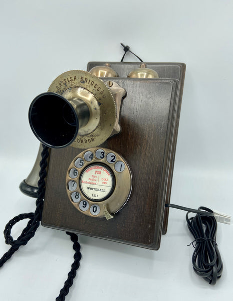 Bronze 1930's Style Wood Wall Working Telephone