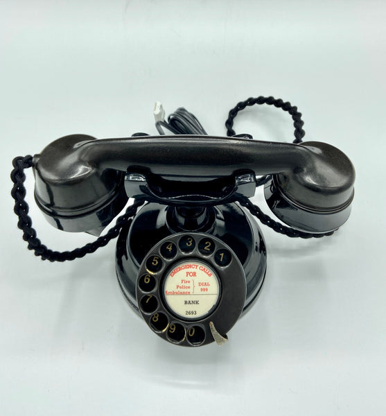Black Dial Bakelite 1930's Style Cradle Telephone