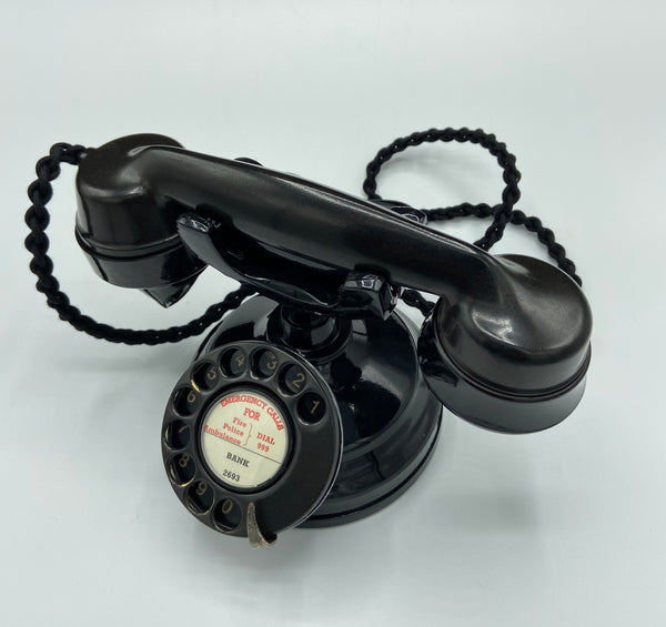 Black Dial Bakelite 1930's Style Cradle Telephone