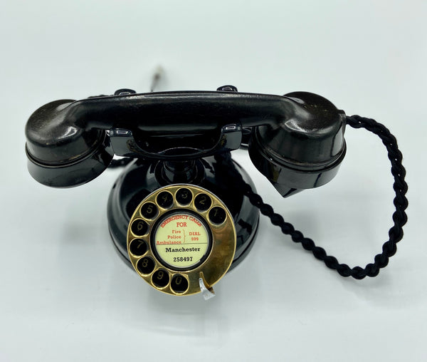 Brass Dial 1930's Style Bakelite Cradle Telephone