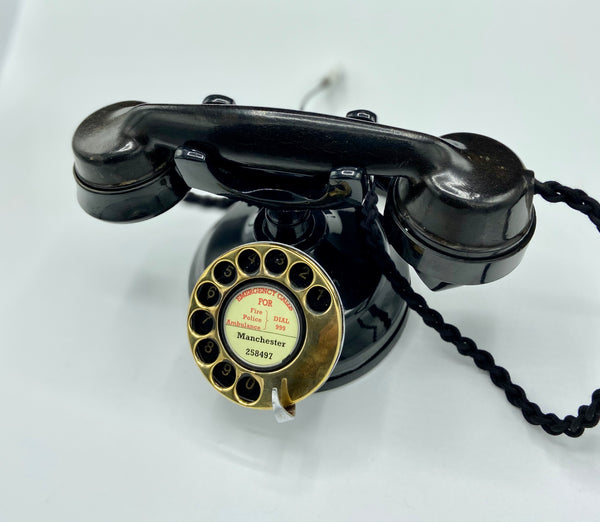 Brass Dial 1930's Style Bakelite Cradle Telephone