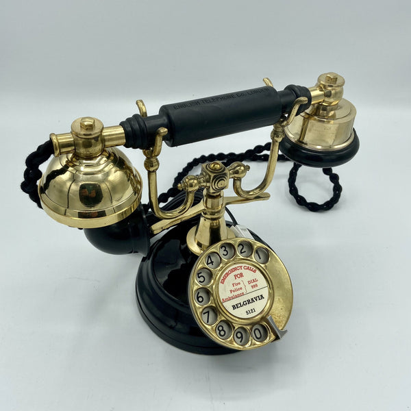 Black & Brass 1930's Style Cradle Telephone