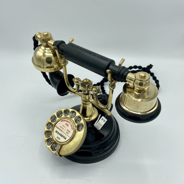 Black & Brass 1930's Style Cradle Telephone