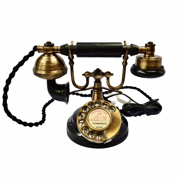 Brushed & Black 1930's style  Cradle Telephone