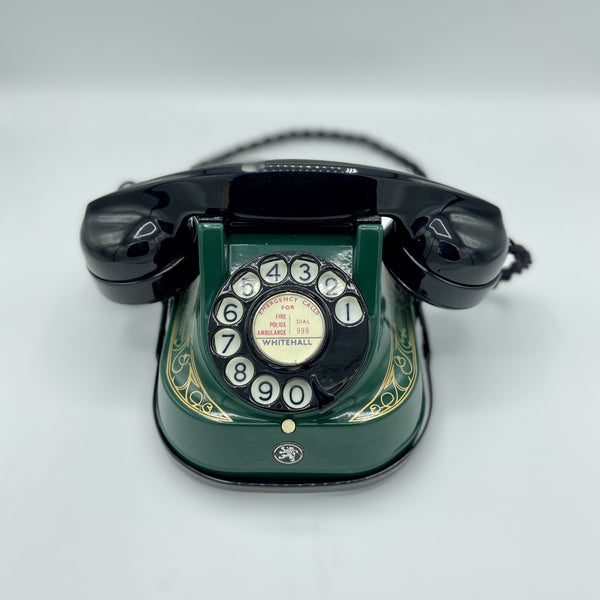 Antique 1950's Green Belgian Bell Telephone with a carrying handle