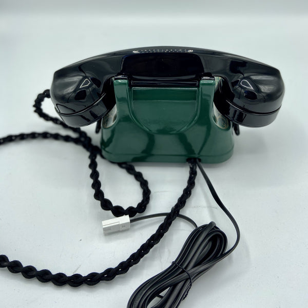 Antique 1950's Green Belgian Bell Telephone with a carrying handle