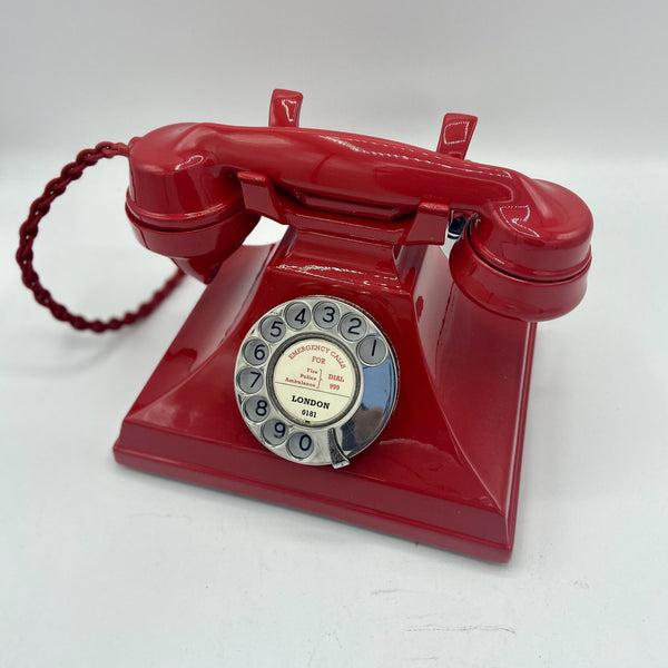 Antique 1930's English GPO #200 Series Red Siemens Bakelite Neophone