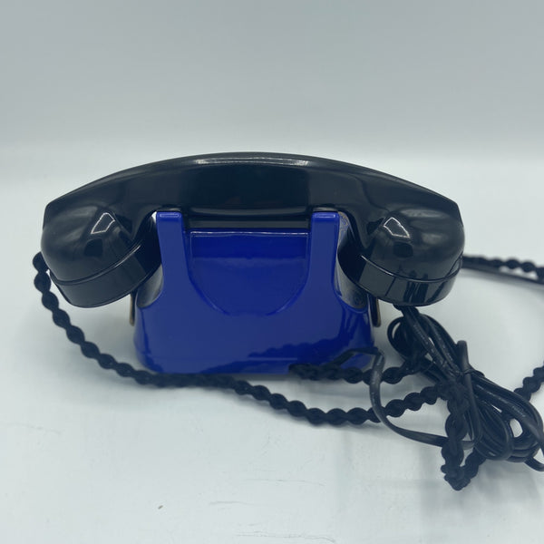Blue 1950's Original Antique Belgium Bell Telephone with a carrying handle