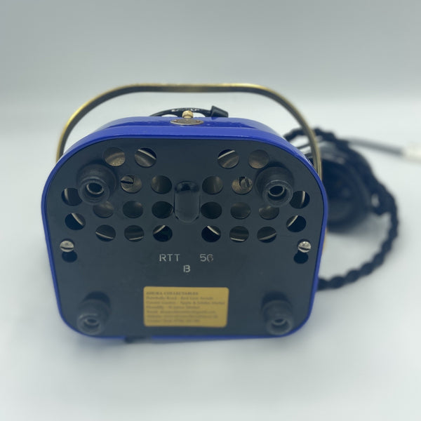 Blue 1950's Original Antique Belgium Bell Telephone with a carrying handle