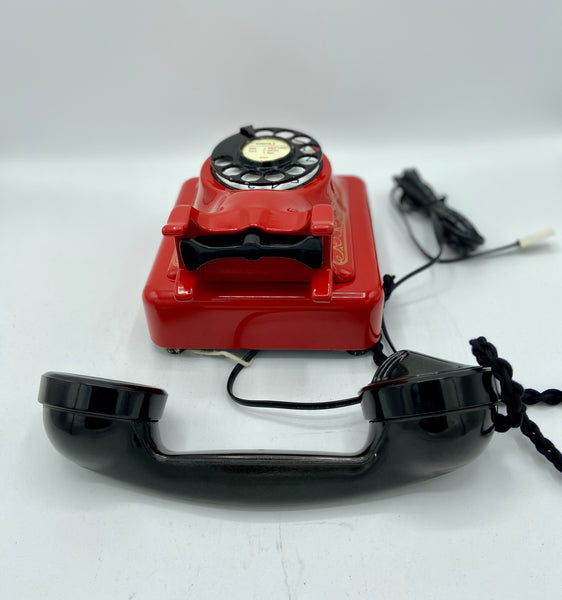 1940's Red Bell Belgium Antique Wall Telephone