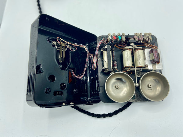 Antique Original Black 1950's Belgium Bell Wall Telephone