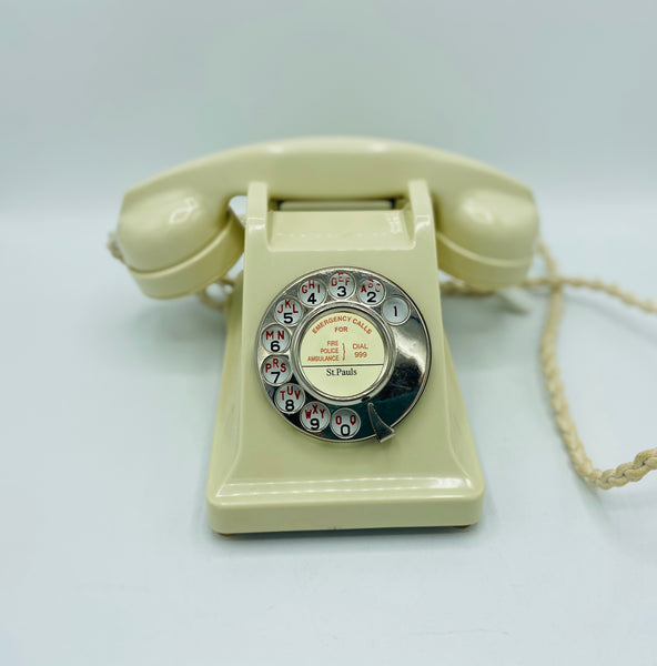 Antique Ivory Cream 1950's Swiss Bakelite Telephone