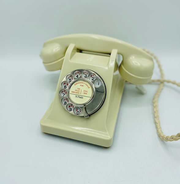 Antique Ivory Cream 1950's Swiss Bakelite Telephone