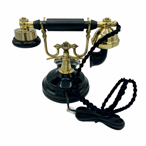 Black & Brass 1930's Style Cradle Telephone