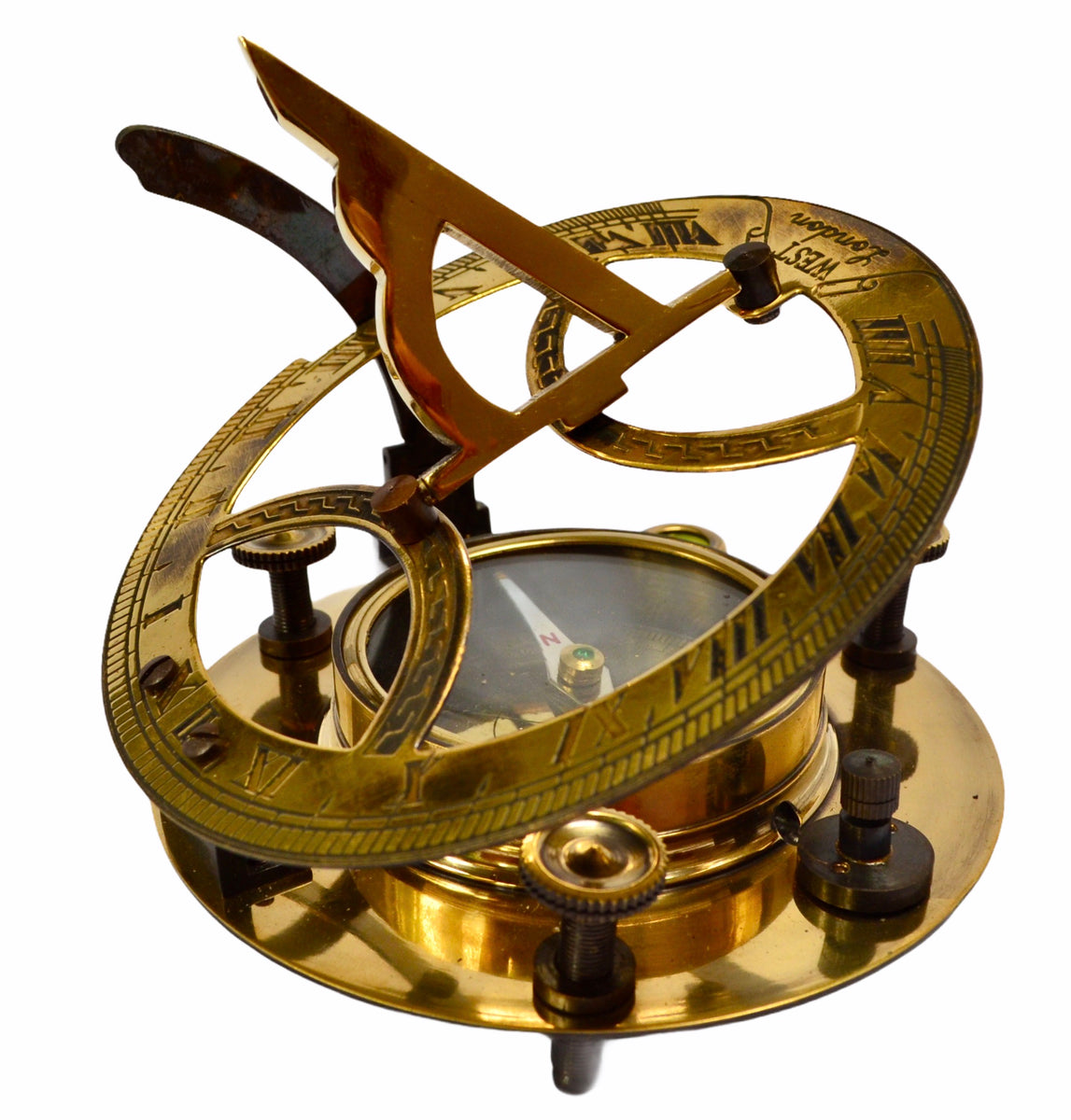 Nautical 3 Brass compass sundial maritime nautical vintage antique Nautical 3 Brass compass sundial maritime nautical vintage antique
