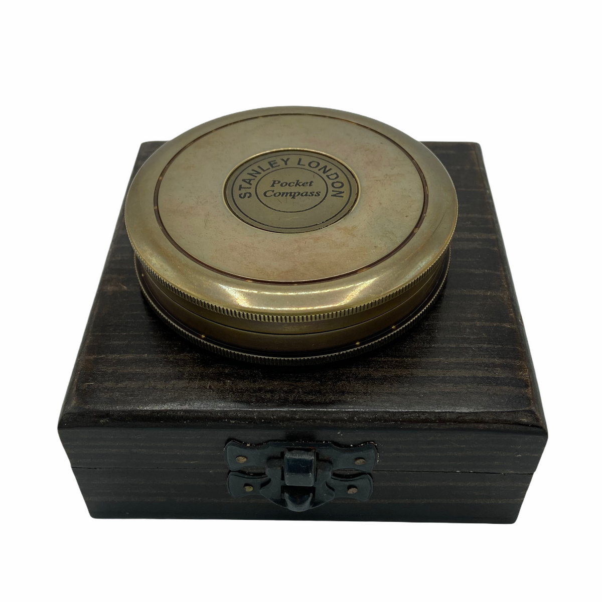 3 Large Bronze Poem Compass In A Wood Box Ahura Collectables 0295