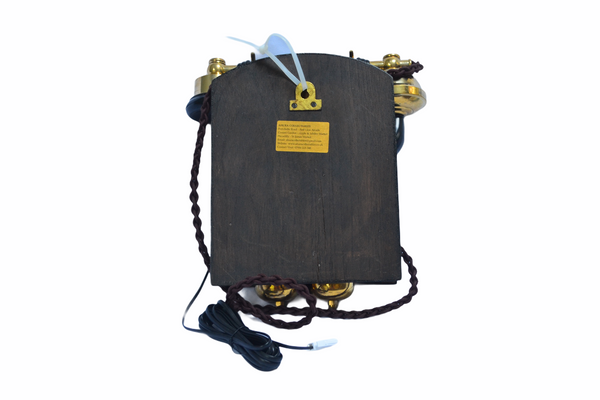 1930's  Style Brass Wood Wall Cradle Telephone