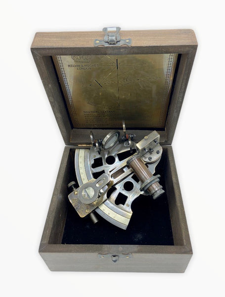 5.3" Black Gunmetal Lifeboat Midi Sextant in a Glass Topped Box