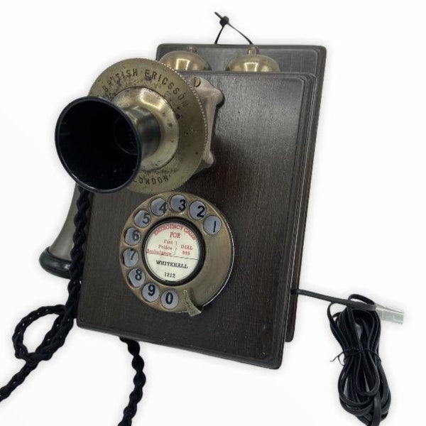 Bronze 1930's Style Wood Wall Working Telephone
