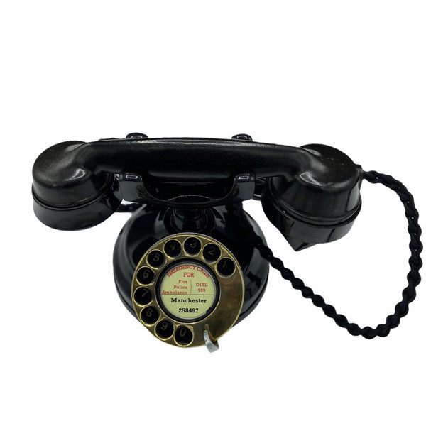 Brass Dial 1930's Style Bakelite Cradle Telephone