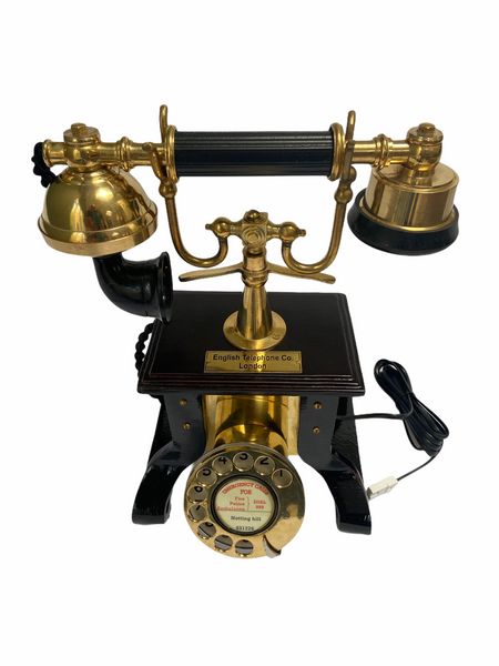 Brass & Black 1910's Style Skeleton Telephone