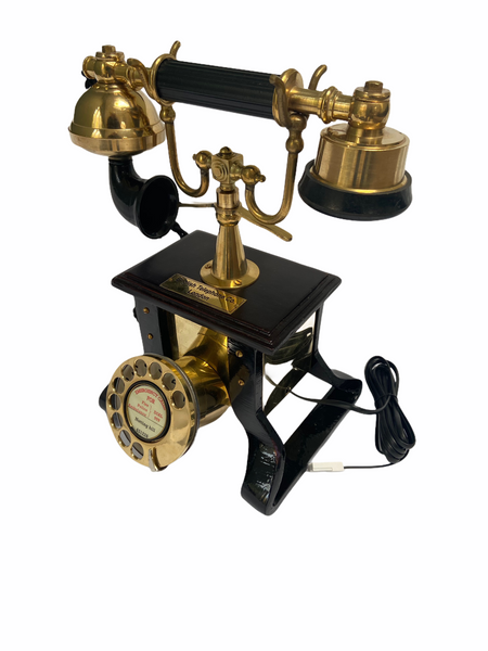Brass & Black 1910's Style Skeleton Telephone
