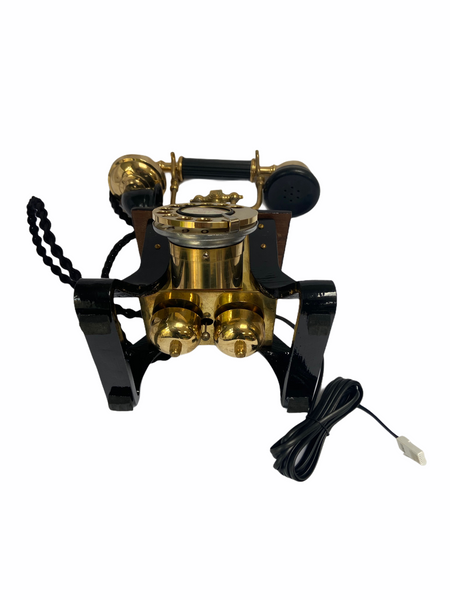 Brass & Black 1910's Style Skeleton Telephone
