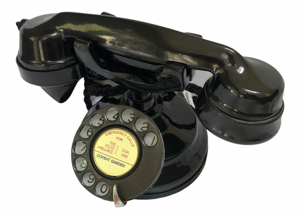 Black Dial Bakelite 1930's Style Cradle Telephone